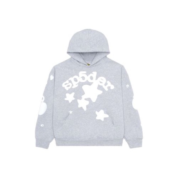 SP5DER BELUGA GREY HOODIE - Picture 1 of 4